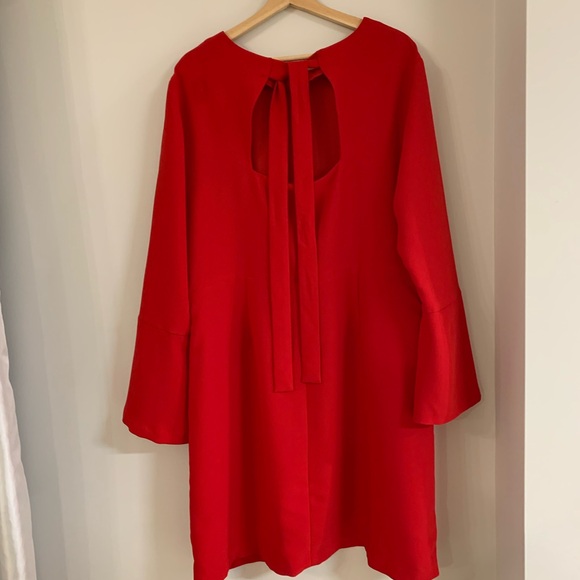 Banana Republic Red Bell Sleeve Crew Neck Dress - Picture 6 of 11